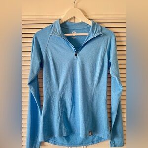 REI Women’s Co-op 1/4 Zip Tech Base Layer Shirt Blue SZ S